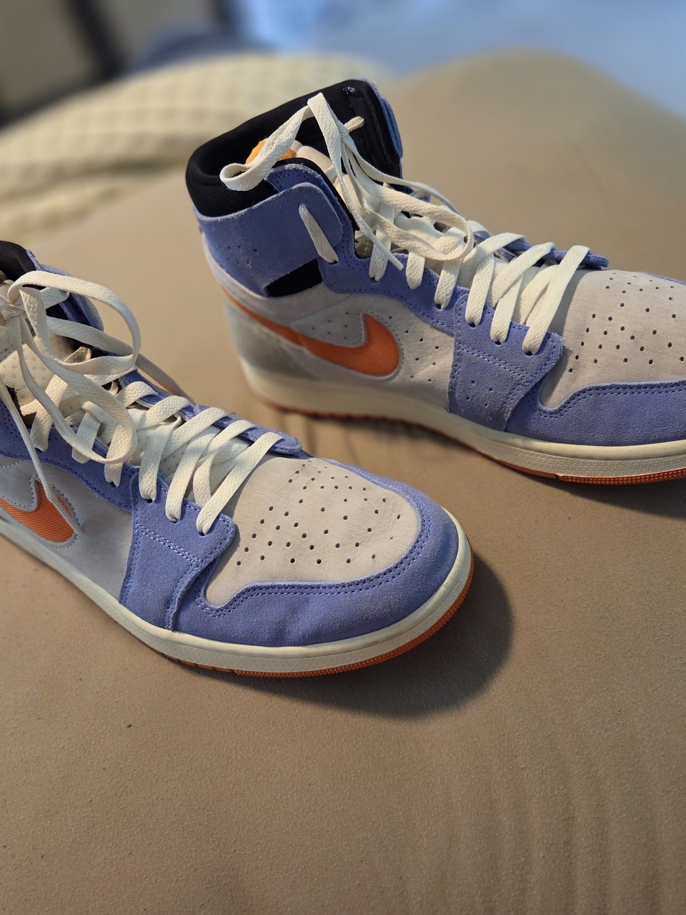Nike High Top Sneakers - Lavender, White & Orange